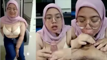 Cewek Berjilbab Ngesot Batang Om-Om Sampai Teler