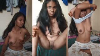 Gadis desa menggoda dengan tubuh telanjangnya di depan saudara tirinya
