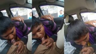Pria Tamil yang jadi selingkuhan istri, ngentot mulut suaminya di dalam mobil