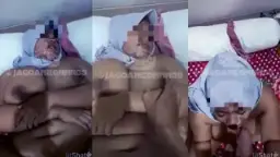 Muka penuh crot, jilbab toge basah kena peluru deras.