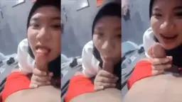 Hijab binal ngewe sambil hisap kontol pacar barunya