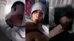Paksa si cantik berhijab ngejilat kontol sampai basah