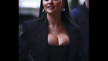 Selena Gomez ngesot sambil nunduk, bikin makin pengen (AI bikin)